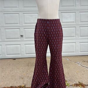 Anthropologie High Waist Flared Pants Knit Print Great Condition